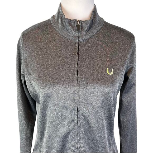 Alo Yoga Athletic Jacket Gray Size Medium Thumb Holes Full Zip - Picture 2 of 6